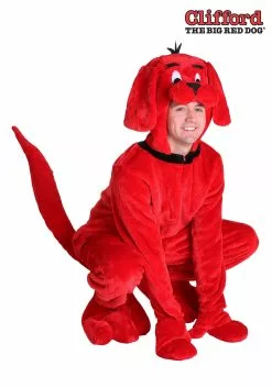 Fun Costumes Clifford The Big Red Dog Adult Costume -Disguise Store adult clifford the big red dog costume alt 2