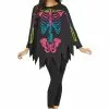 Fun World Color Bones Adult Poncho Costume -Disguise Store adult color bones poncho costume