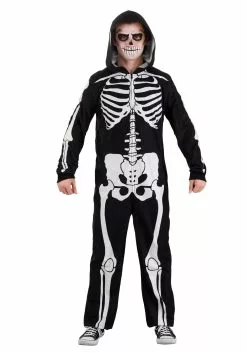 BigWan Apparel Co. Cozy Skeleton Costume Onesie For Adults 10 BigWan Apparel Co. Cozy Skeleton Costume Onesie For Adults -Disguise Store adult cozy skeleton onesie alt 2