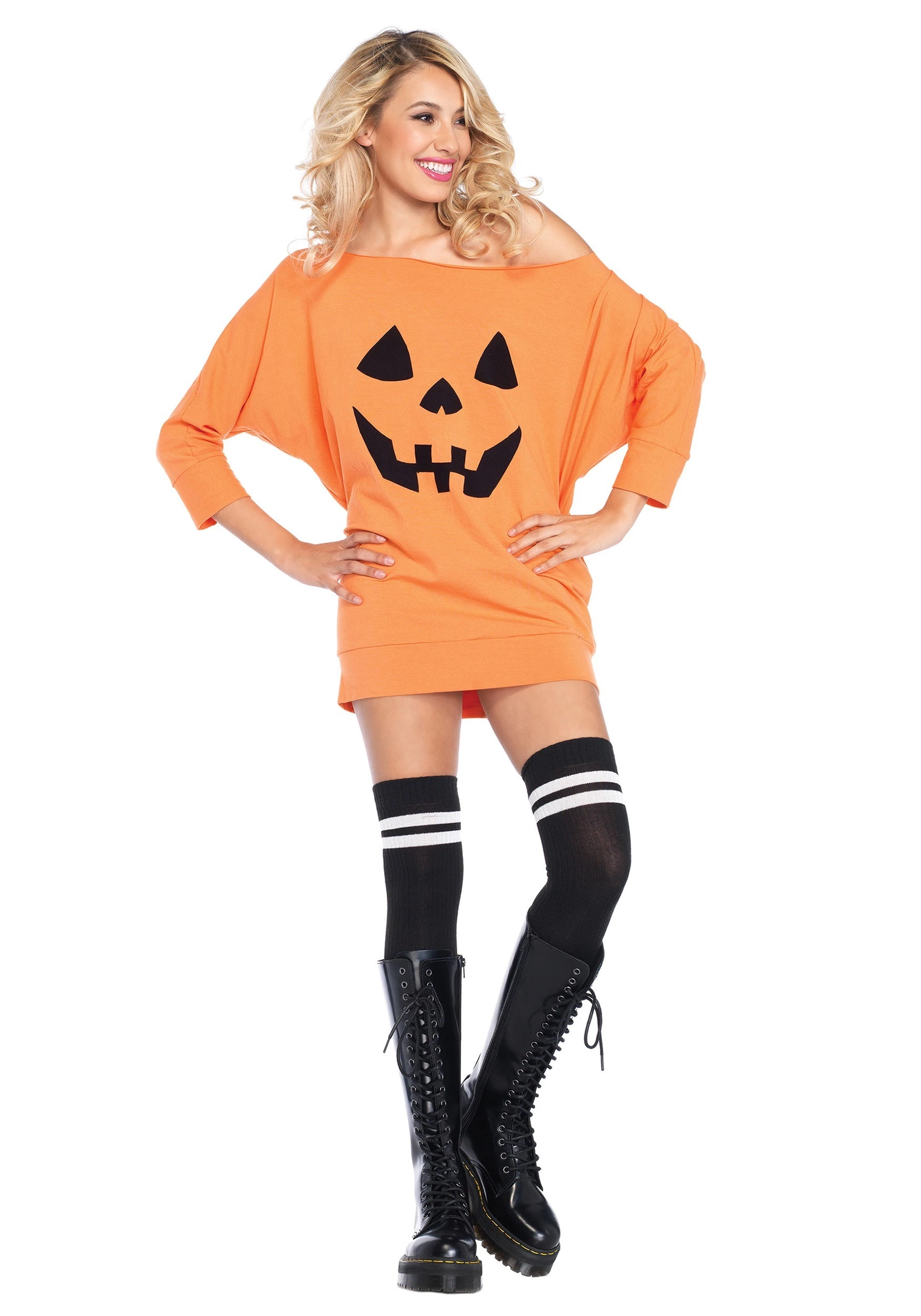 LEG AVENUE Pumpkin Dress Jersey Costume For Women 3 LEG AVENUE Pumpkin Dress Jersey Costume For Women