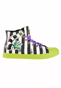 Ground Up Unisex Beetlejuice Black And White Striped Sneakers 18 Ground Up Unisex Beetlejuice Black And White Striped Sneakers -Disguise Store beetlejuice striped unisex sneakers alt 2