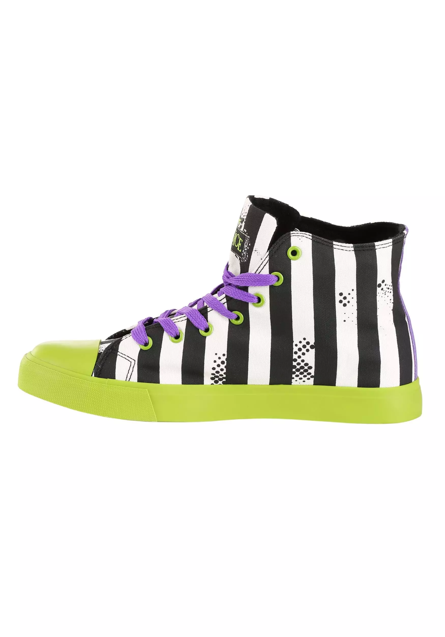 Ground Up Unisex Beetlejuice Black And White Striped Sneakers 6 Ground Up Unisex Beetlejuice Black And White Striped Sneakers - Image 4