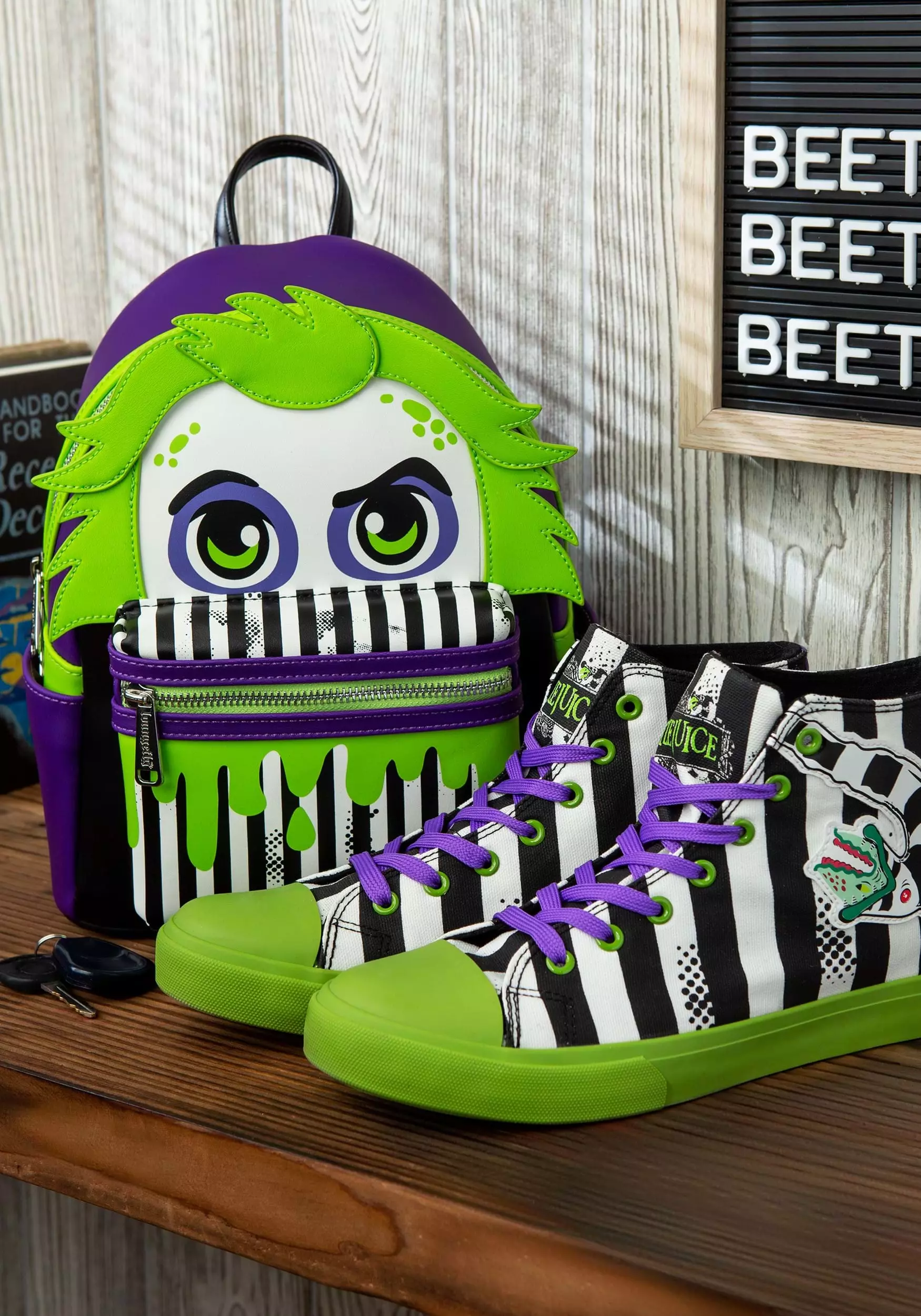Ground Up Unisex Beetlejuice Black And White Striped Sneakers 8 Ground Up Unisex Beetlejuice Black And White Striped Sneakers - Image 6