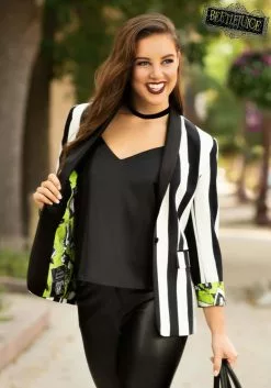 Haizhilan Garment CO., LTD Beetlejuice Women's Suit Blazer -Disguise Store beetlejuice womens blazer alt 2