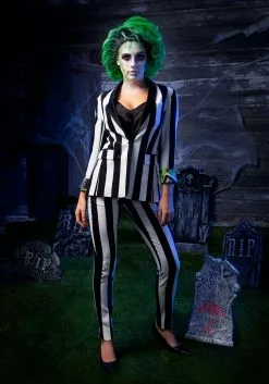 Haizhilan Garment CO., LTD Beetlejuice Women's Suit Blazer -Disguise Store beetlejuice womens blazer alt 9