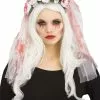 Fun World White Bloody Bridal Veil -Disguise Store bloody white bridal veil