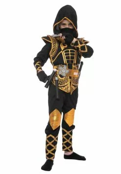 Joyin Golden Ninja Costume For Boys -Disguise Store boys golden ninja costume alt 5