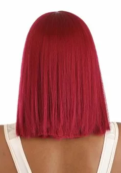 Partytime Wig Long Bright Red Bob Wig -Disguise Store bright red long bob wig alt 3