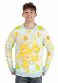 BigWan Apparel Co. Care Bears Easter Egg Hunt Ugly Sweater For Adults -Disguise Store care bears easter egg hunt ugly sweater alt 4