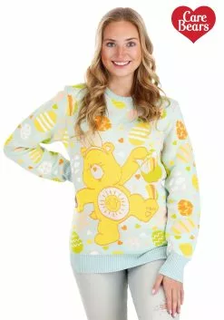 BigWan Apparel Co. Care Bears Easter Egg Hunt Ugly Sweater For Adults -Disguise Store care bears easter egg hunt ugly sweater alt 5