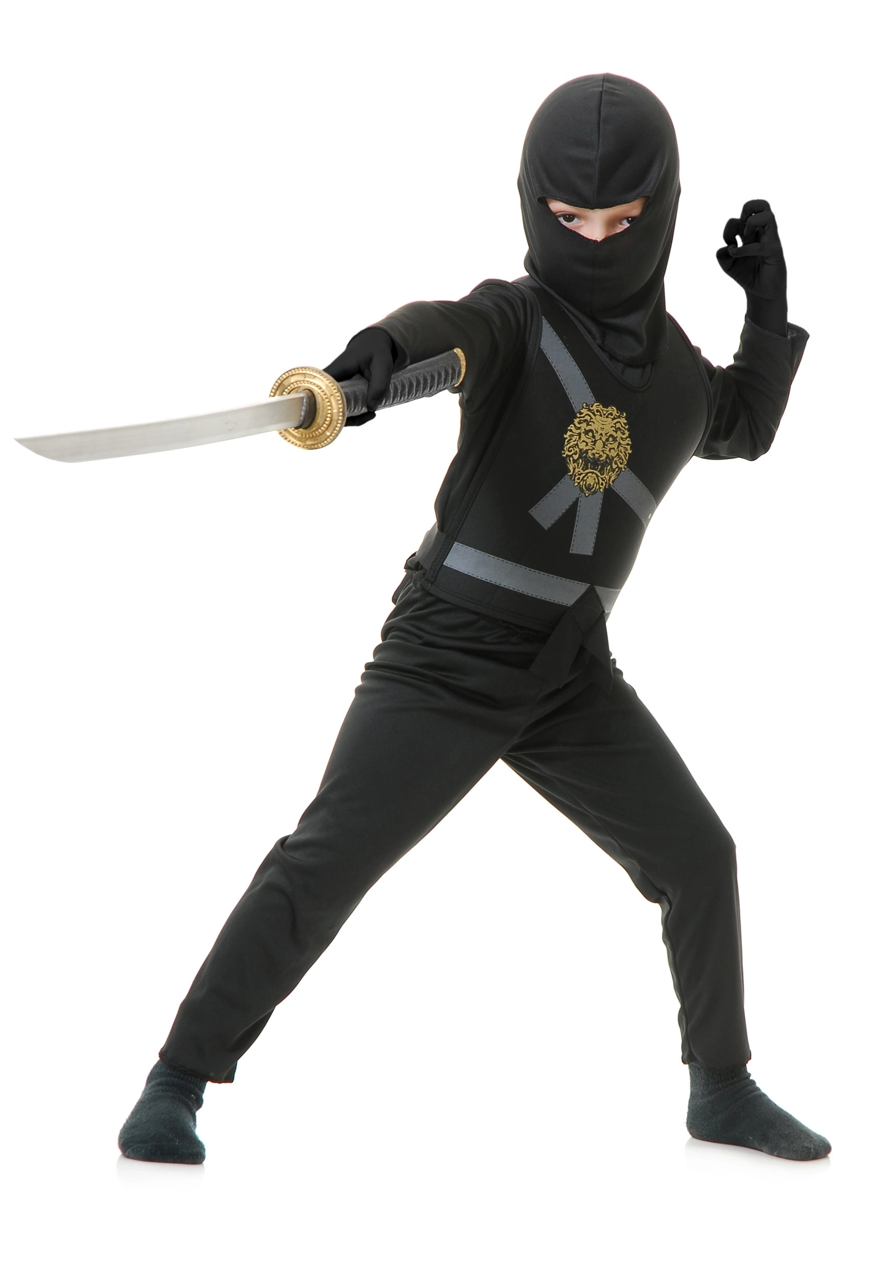 Charades Child Black Ninja Master Costume 3 Charades Child Black Ninja Master Costume