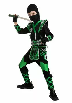Joyin Green Ninja Costume For Kids -Disguise Store child green ninja costume alt 3