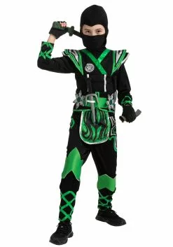 Joyin Green Ninja Costume For Kids -Disguise Store child green ninja costume alt 4