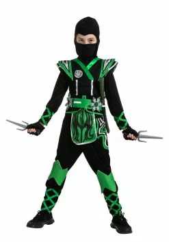 Joyin Green Ninja Costume For Kids -Disguise Store child green ninja costume alt 5