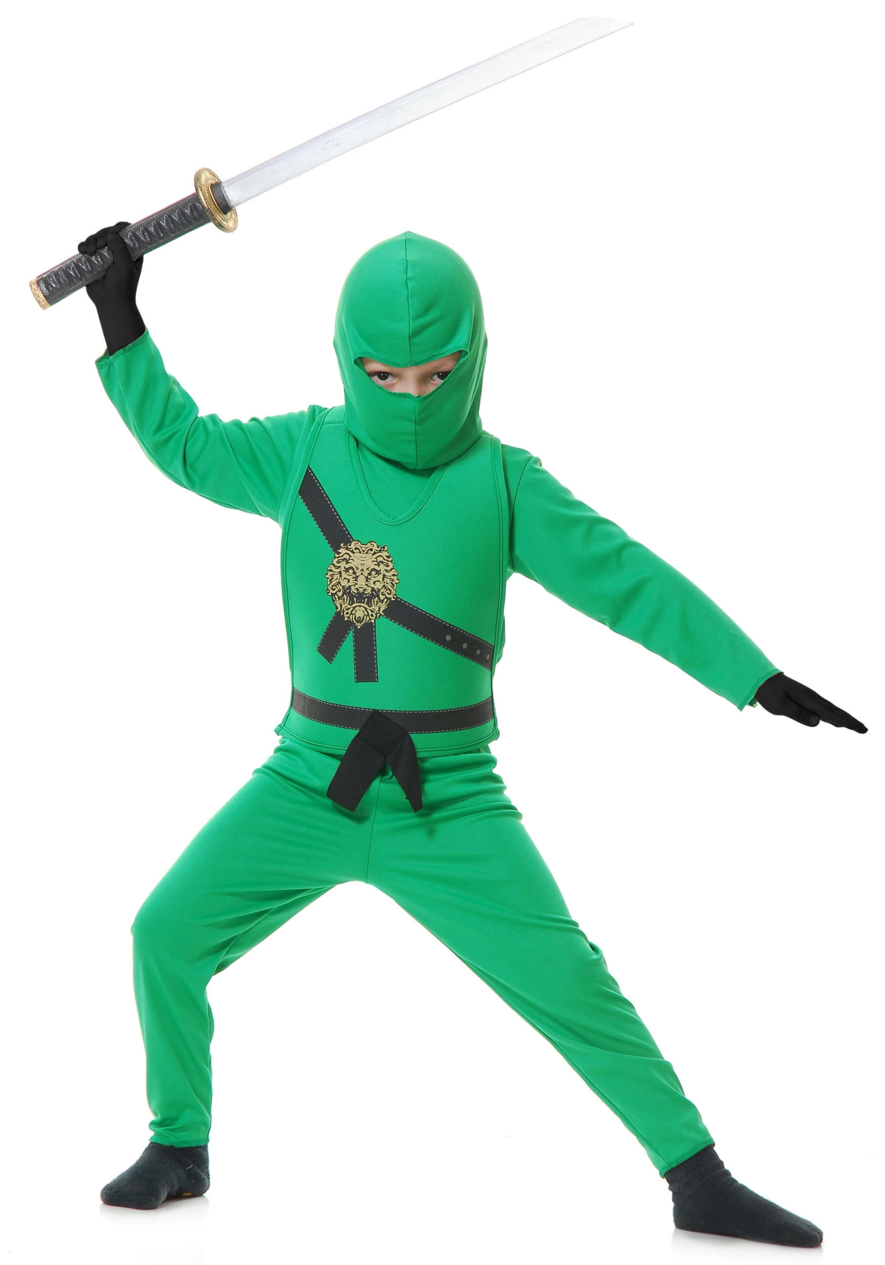 Charades Kids Green Ninja Costume 3 Charades Kids Green Ninja Costume
