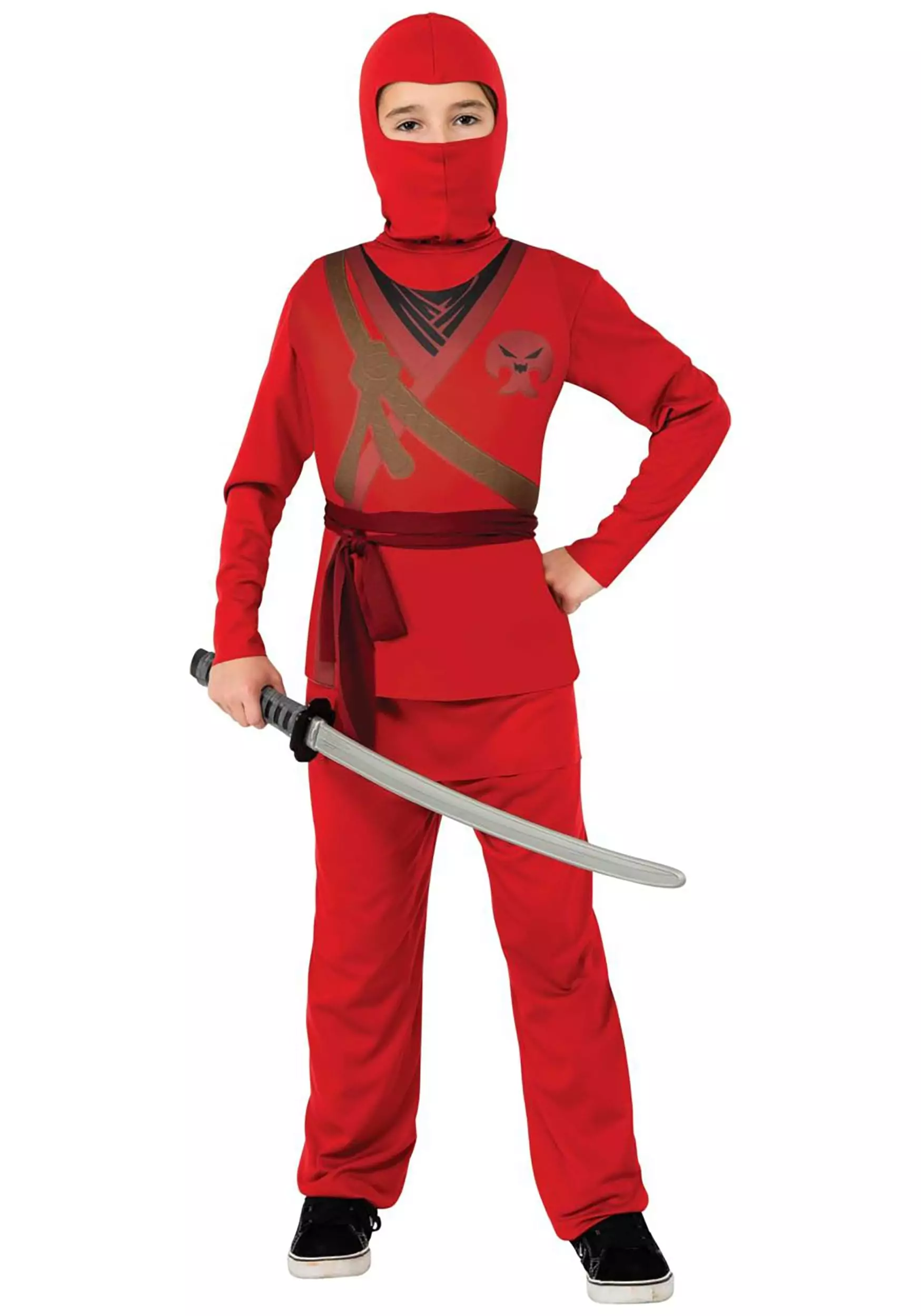 Rubies Costume Co. Inc Red Ninja Costume For Kid's 3 Rubies Costume Co. Inc Red Ninja Costume For Kid's