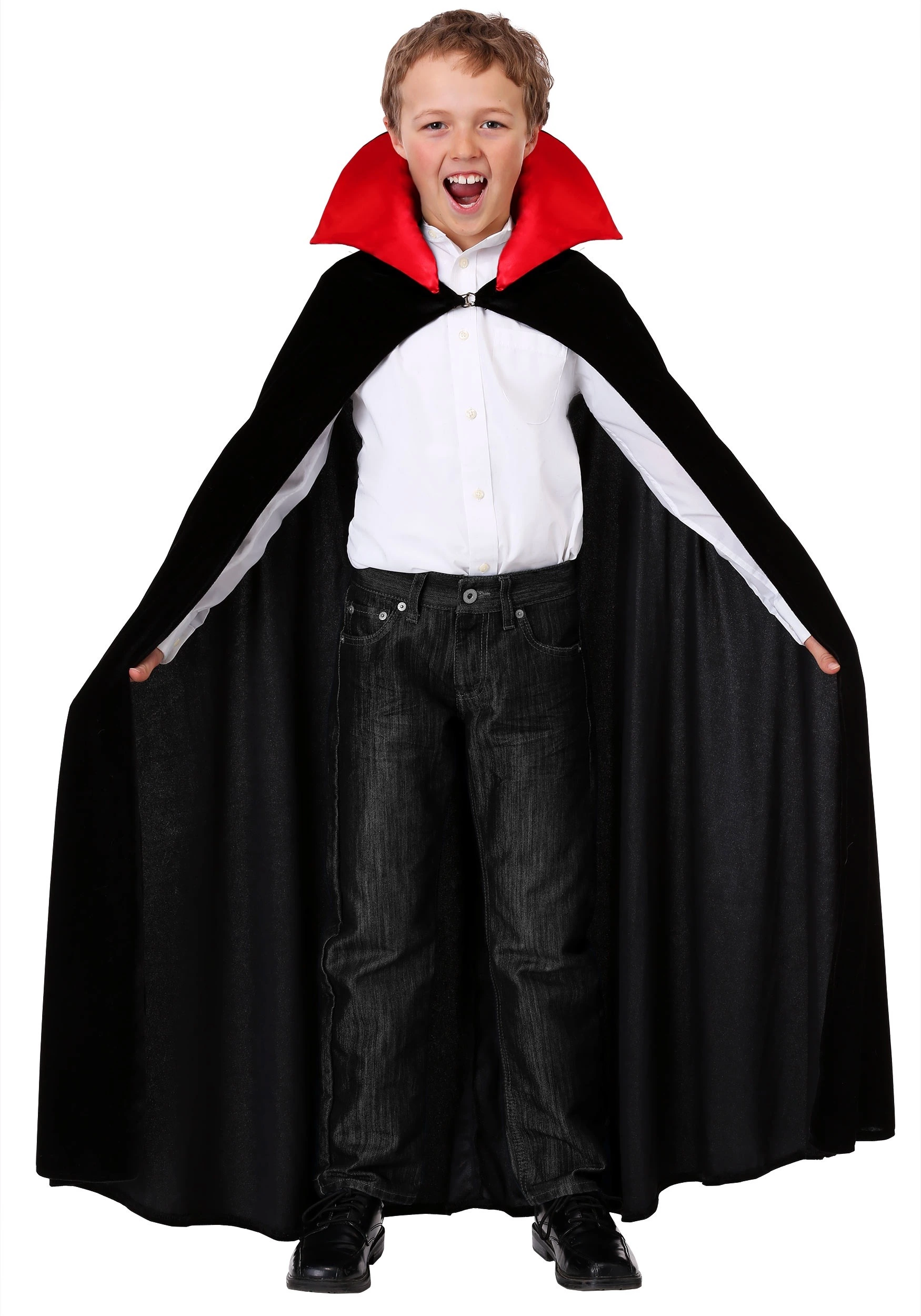 Fun Costumes Child's Red Collar Vampire Cloak Costume 3 Fun Costumes Child's Red Collar Vampire Cloak Costume