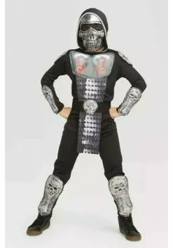 The Wholesale Group Light Up Iron Skull Kids Ninja Costume