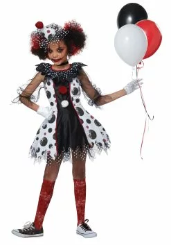 California Costume Collection Girls Creepy Clown Costume