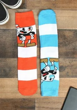 Elope Cuphead & Mugman Adult Crew Socks -Disguise Store cuphead mugman victory crew socks alt 2