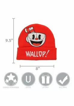 Elope Foldup Knit Beanie Cuphead Printed -Disguise Store cuphead printed foldup knit beanie alt 3