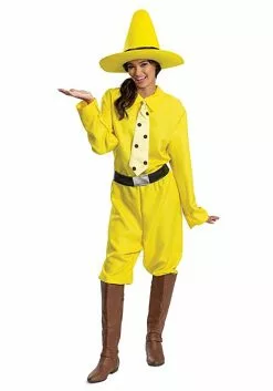 Disguise Adult Curious George Person In The Yellow Hat Costume -Disguise Store curious george adult person in the yellow hat cost alt 2