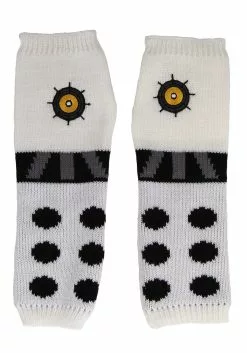 Elope Dalek | Knit Arm Warmers White -Disguise Store dalek knit arm warmers white alt 2
