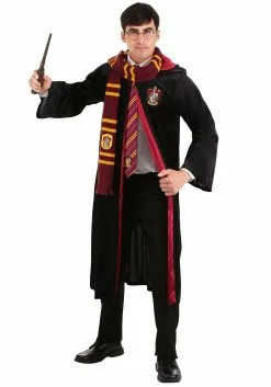 Jerry Leigh Deluxe Harry Potter Gryffindor Adult Plus Size Robe Costume -Disguise Store deluxe harry potter plus size adult gryffindor robe costume 1 1
