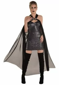 AMSCAN Women's Draped Gothic Cape Accessory