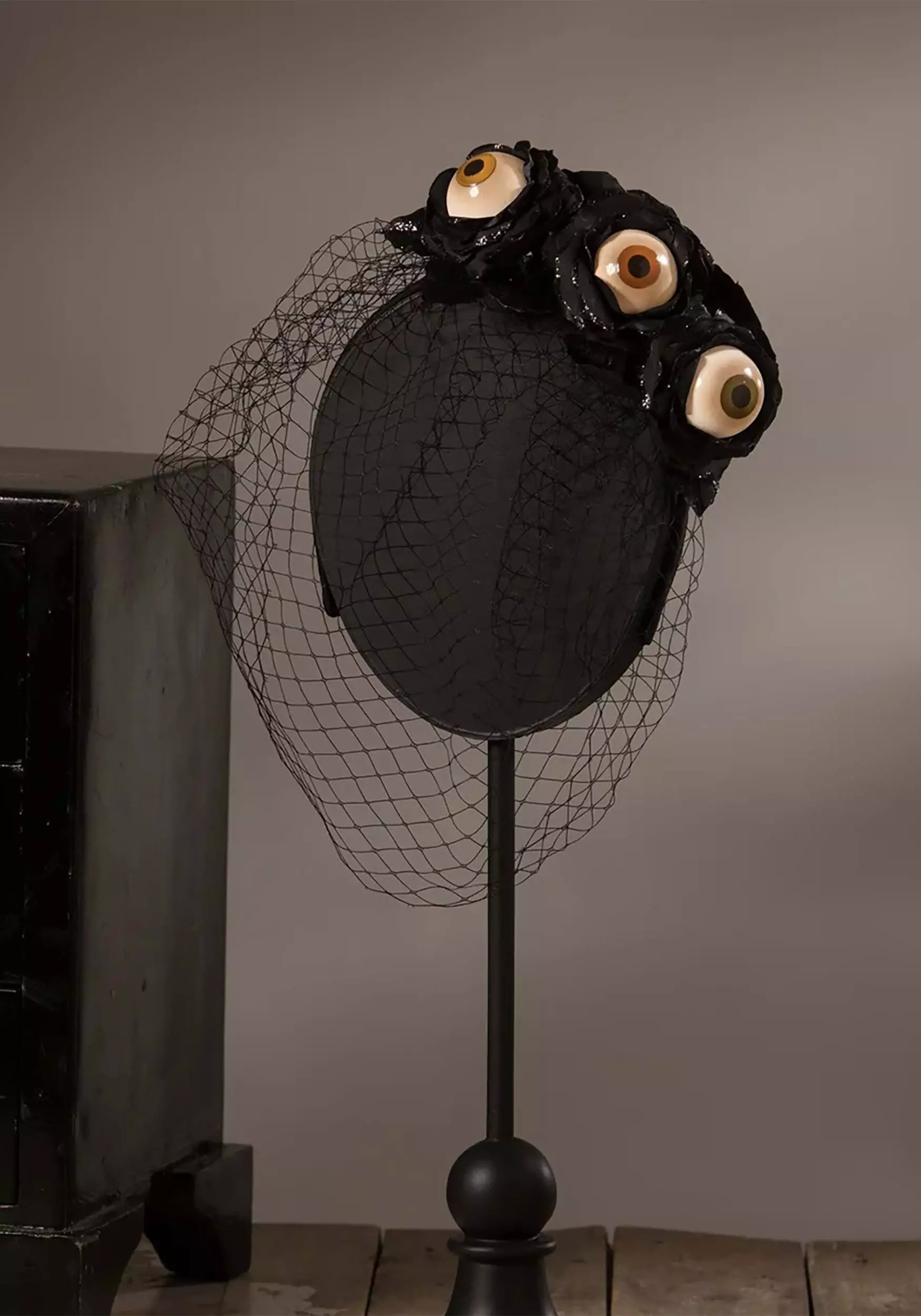 Bethany Lowe Designs Gothic Black Eyeball Rose Veil Headband 5 Bethany Lowe Designs Gothic Black Eyeball Rose Veil Headband - Image 3