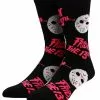 Bioworld Merchandising / Independent Sales Friday The 13th Jason Icons Black Light Crew Sock -Disguise Store friday the 13th icons black light crew sock