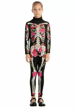 Joyin Floral Skeleton Costume For Girls -Disguise Store girls floral skeleton costume alt 4