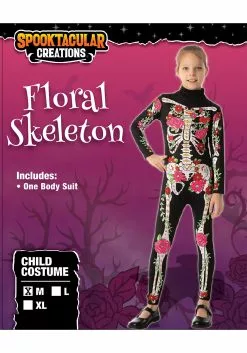 Joyin Floral Skeleton Costume For Girls -Disguise Store girls floral skeleton costume alt 6