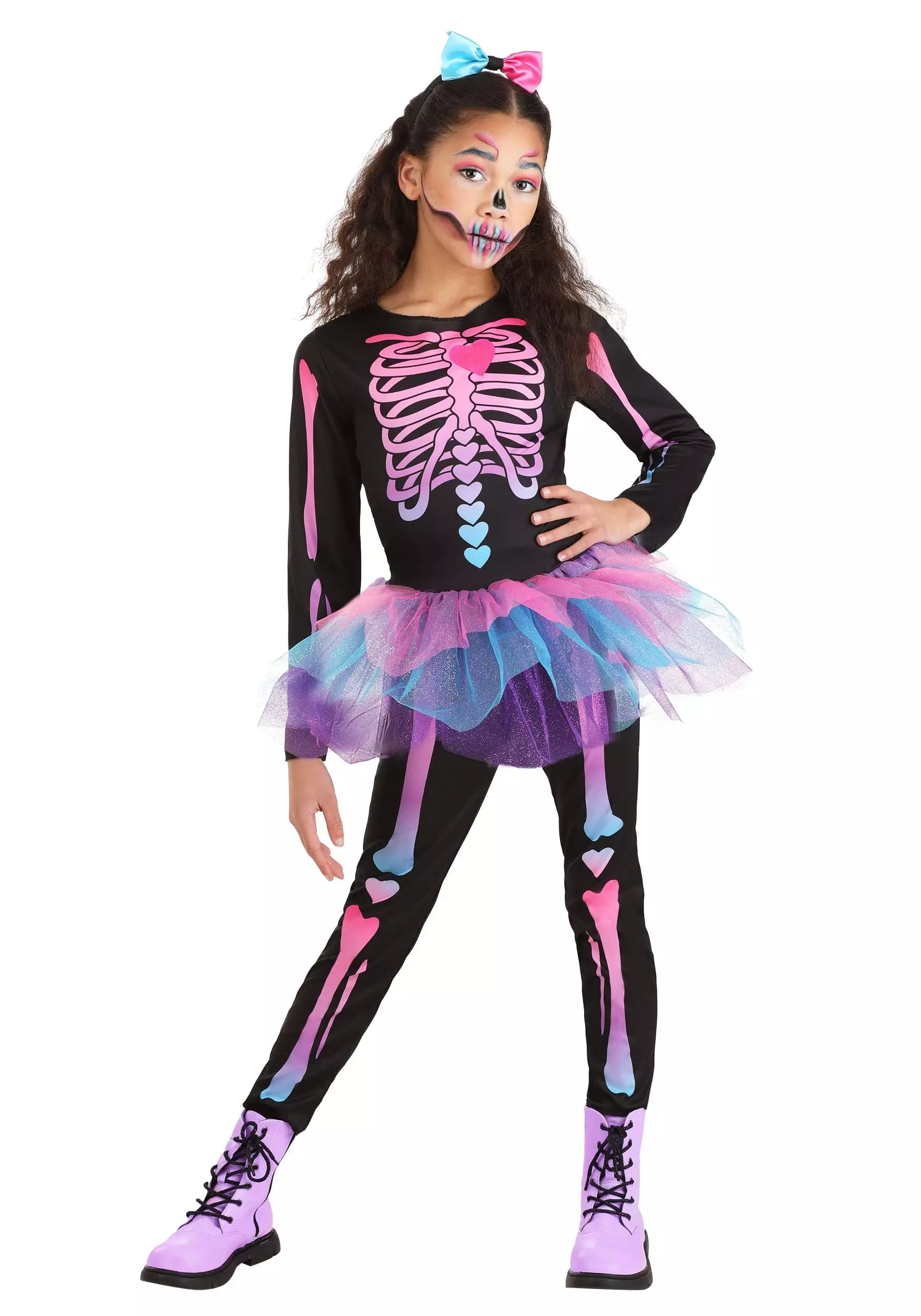 Seasons (HK) Ltd. Rainbow Skeleton Girls Costume 3 Seasons (HK) Ltd. Rainbow Skeleton Girls Costume