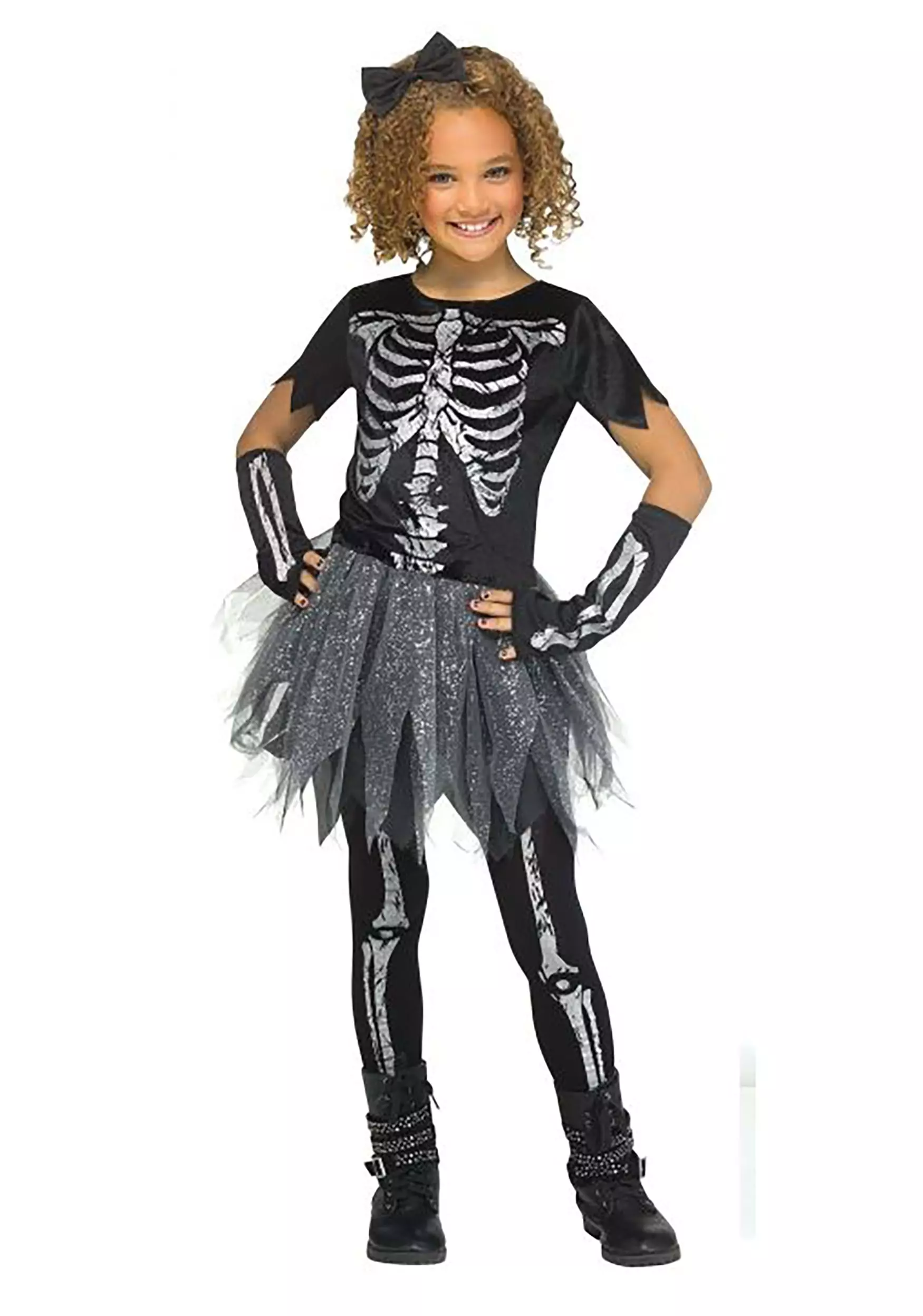 Fun World Girls Silver Skele-Girl Costume 3 Fun World Girls Silver Skele-Girl Costume