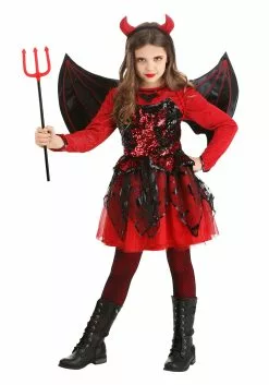 Suzhou Zhongsheng Imp & Exp Co., Ltd Sparkling Devil Dress Costume For Girls