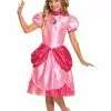 Disguise Super Mario Classic Princess Peach Costume For Girls