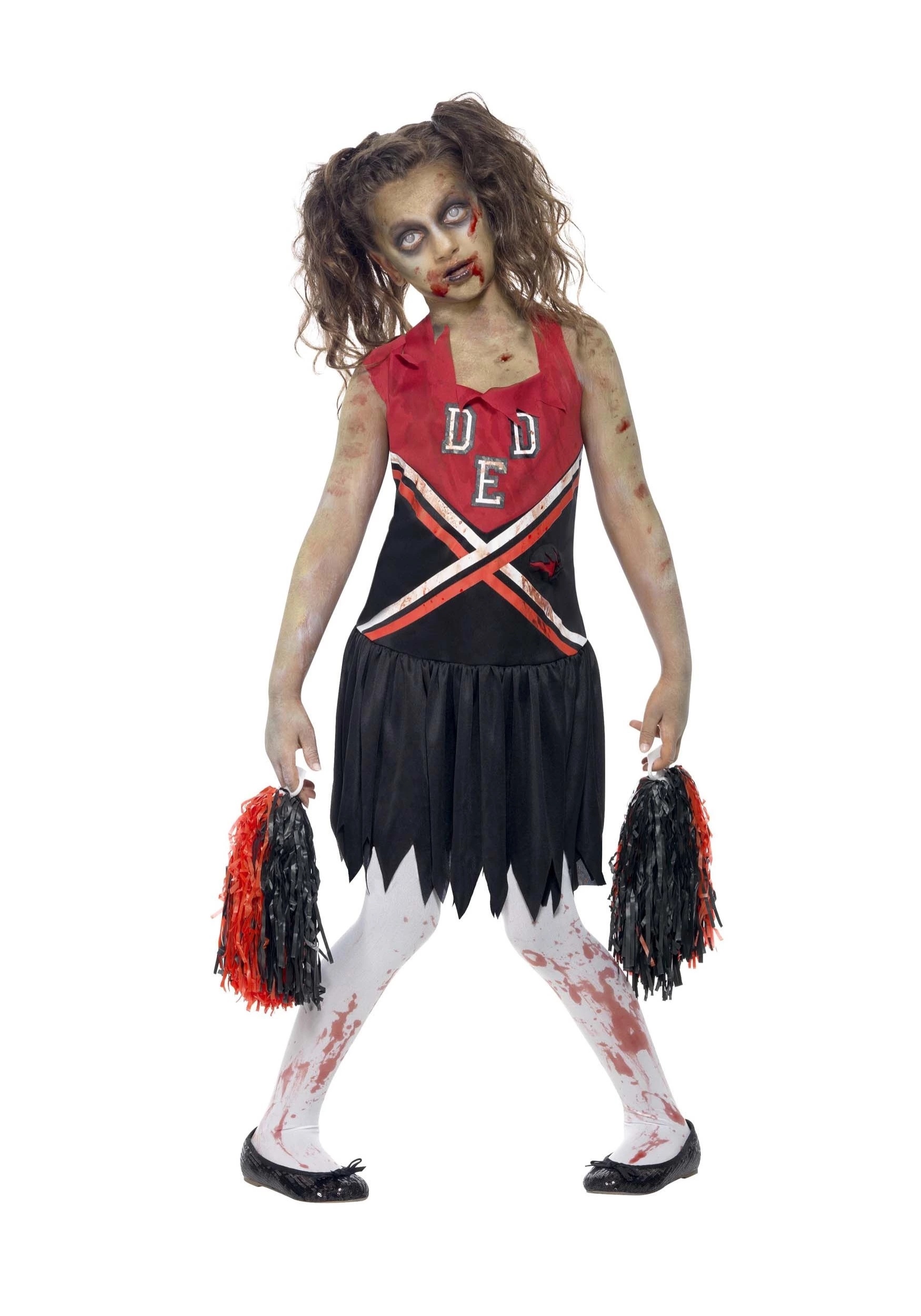 Smiffys Zombie Girl's Cheerleader Costume 3 Smiffys Zombie Girl's Cheerleader Costume