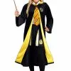 Jerry Leigh Harry Potter Deluxe Hufflepuff Robe Costume For Adults -Disguise Store harry potter adult deluxe hufflepuff robe