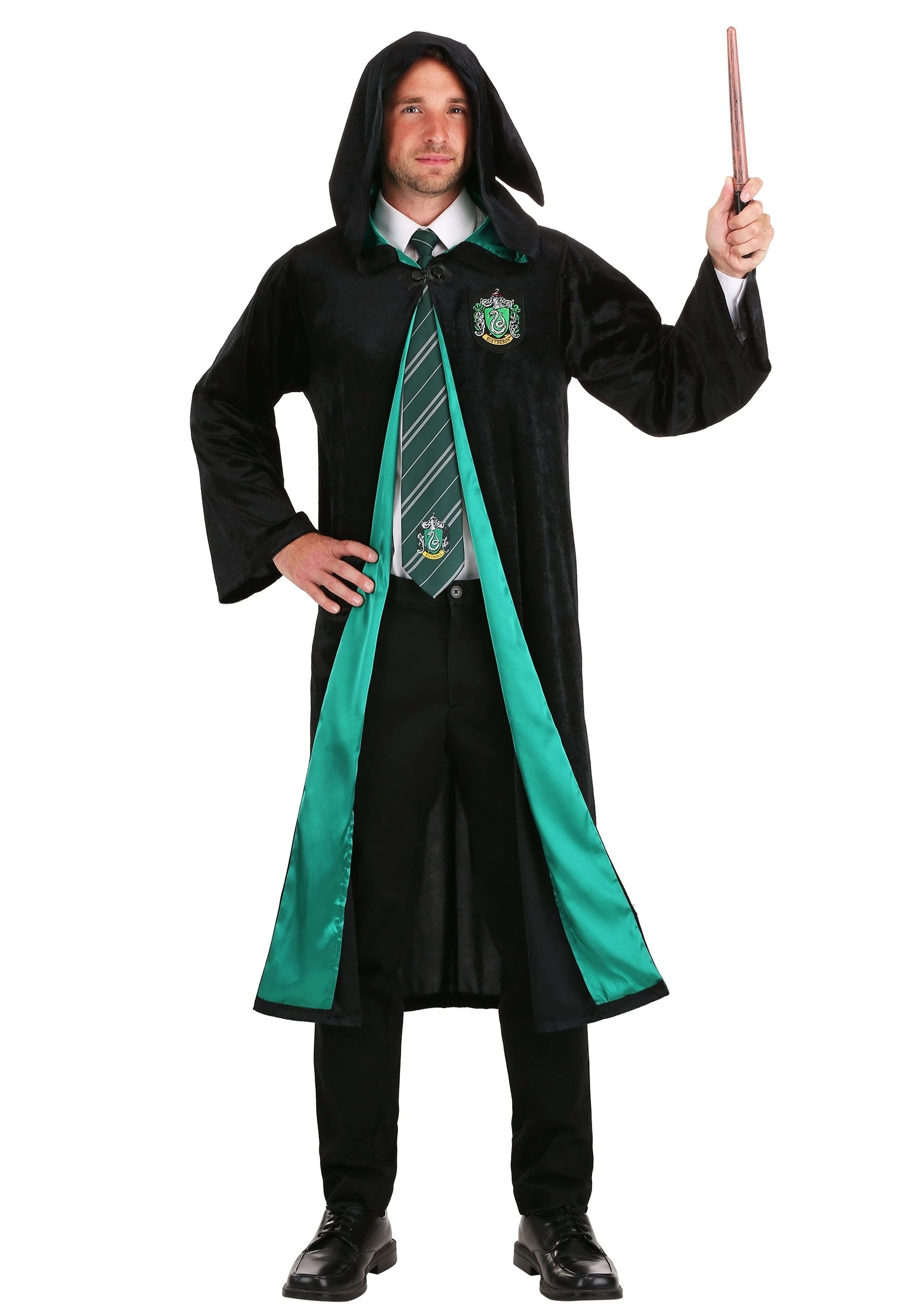 Jerry Leigh Harry Potter Deluxe Slytherin Robe Costume For Adults 4 Jerry Leigh Harry Potter Deluxe Slytherin Robe Costume For Adults - Image 2