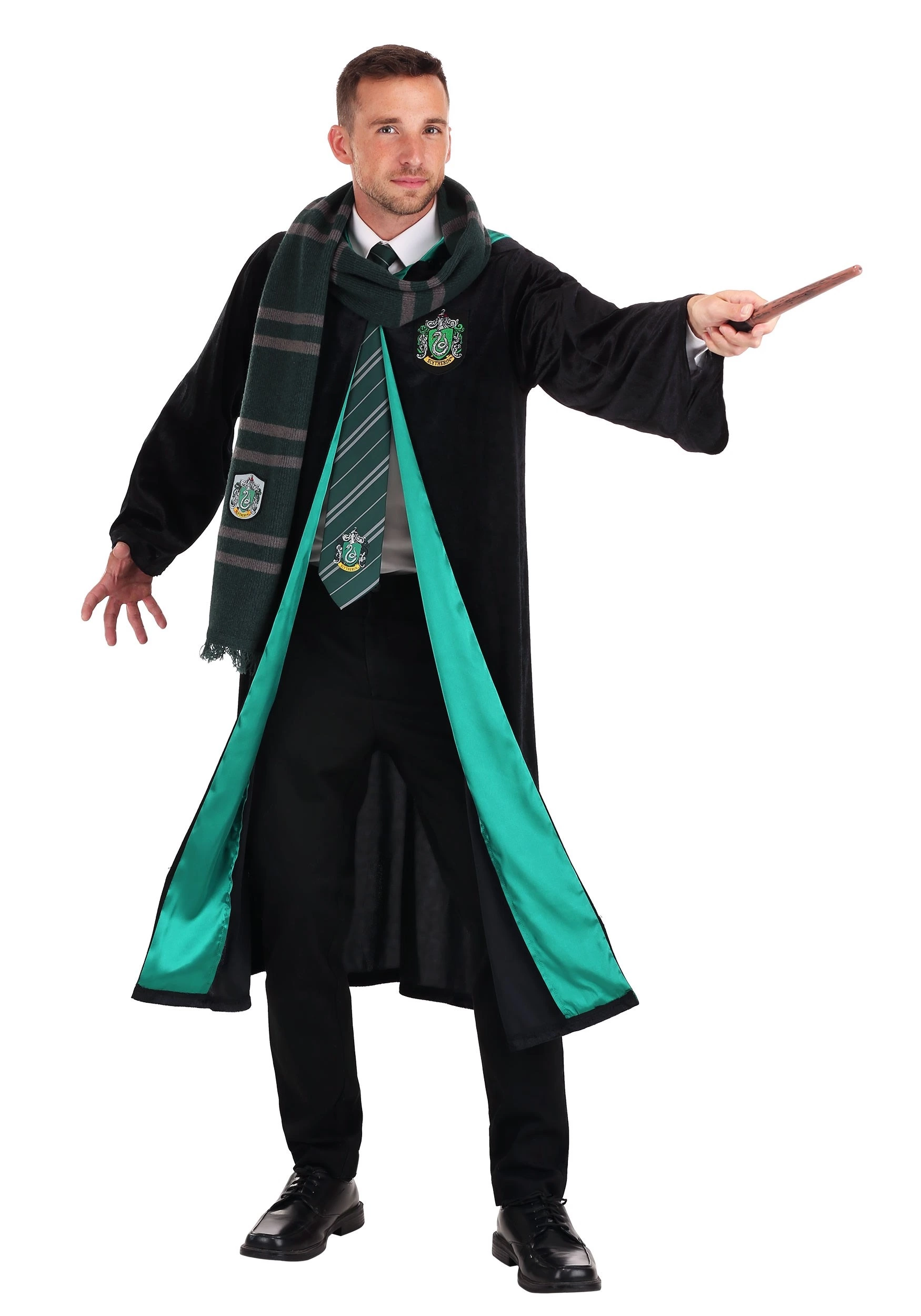 Jerry Leigh Harry Potter Deluxe Slytherin Robe Costume For Adults 5 Jerry Leigh Harry Potter Deluxe Slytherin Robe Costume For Adults - Image 3