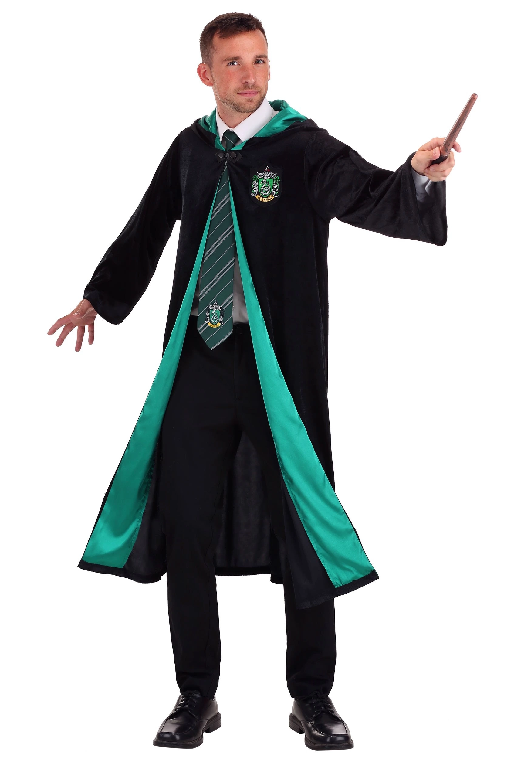 Jerry Leigh Harry Potter Deluxe Slytherin Robe Costume For Adults 3 Jerry Leigh Harry Potter Deluxe Slytherin Robe Costume For Adults