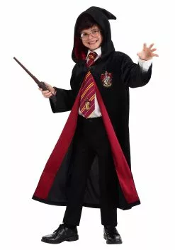 Jerry Leigh Harry Potter Kids Deluxe Gryffindor Robe Costume -Disguise Store harry potter child deluxe gryffindor robe alt1