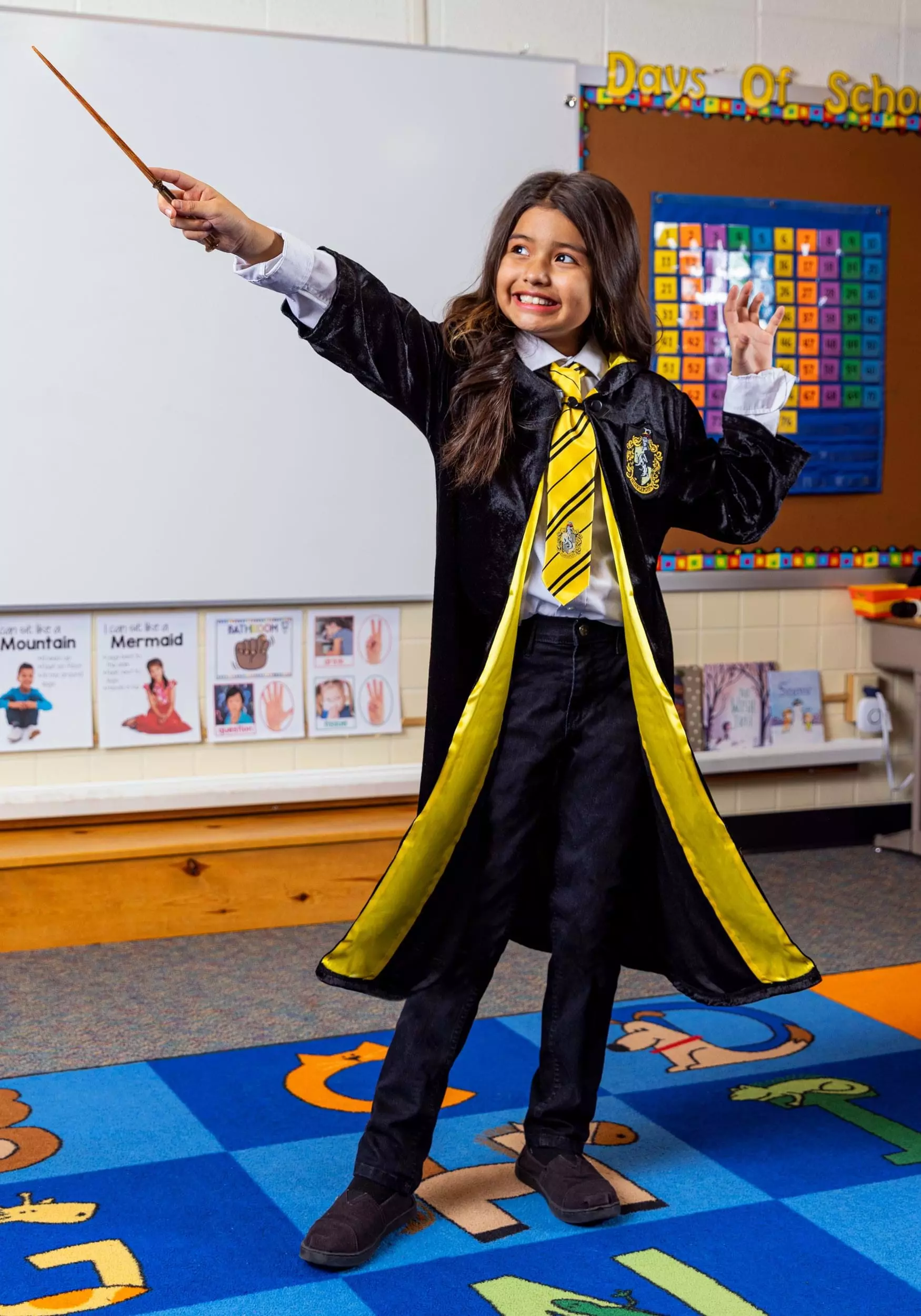 Jerry Leigh Harry Potter Kids Deluxe Hufflepuff Robe Costume 4 Jerry Leigh Harry Potter Kids Deluxe Hufflepuff Robe Costume - Image 2