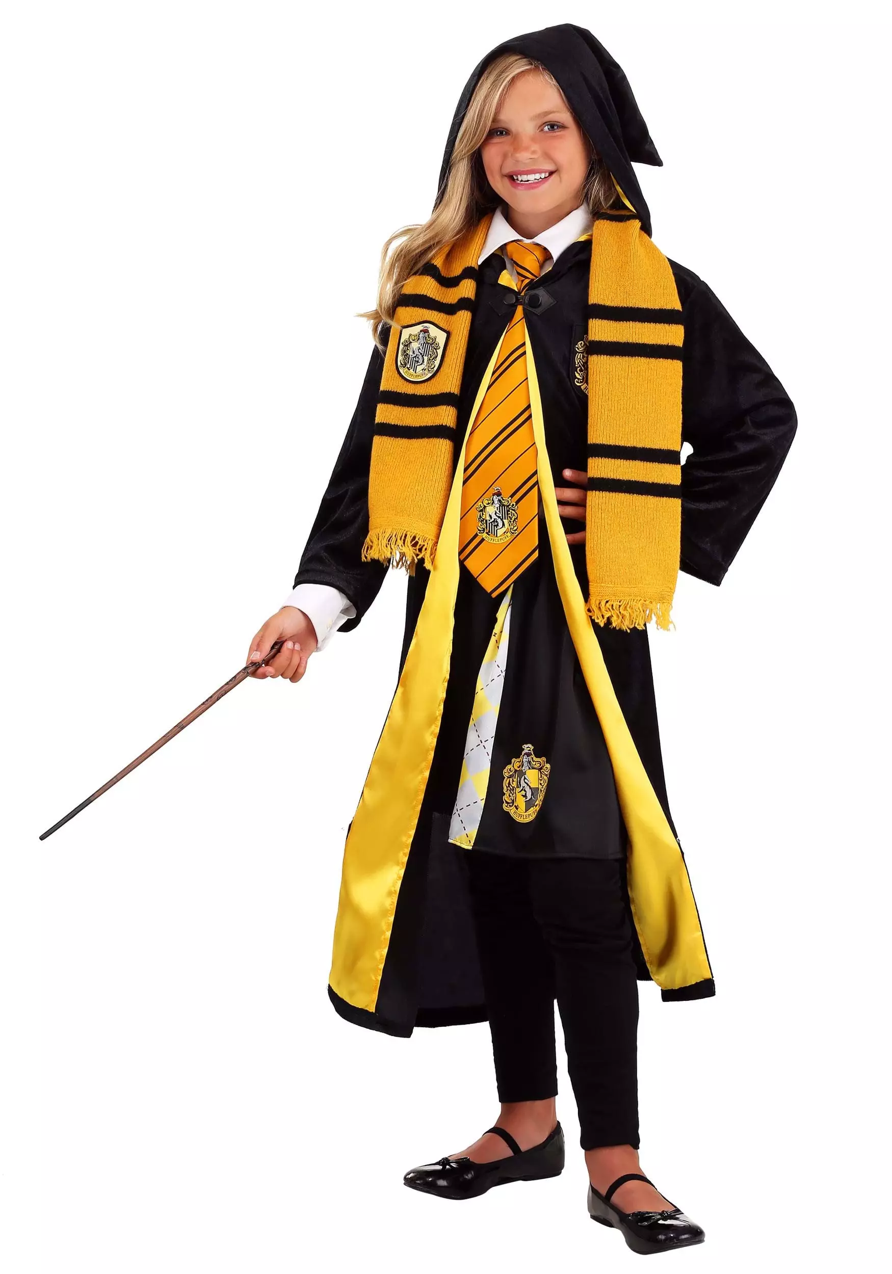 Jerry Leigh Harry Potter Kids Deluxe Hufflepuff Robe Costume 11 Jerry Leigh Harry Potter Kids Deluxe Hufflepuff Robe Costume - Image 9