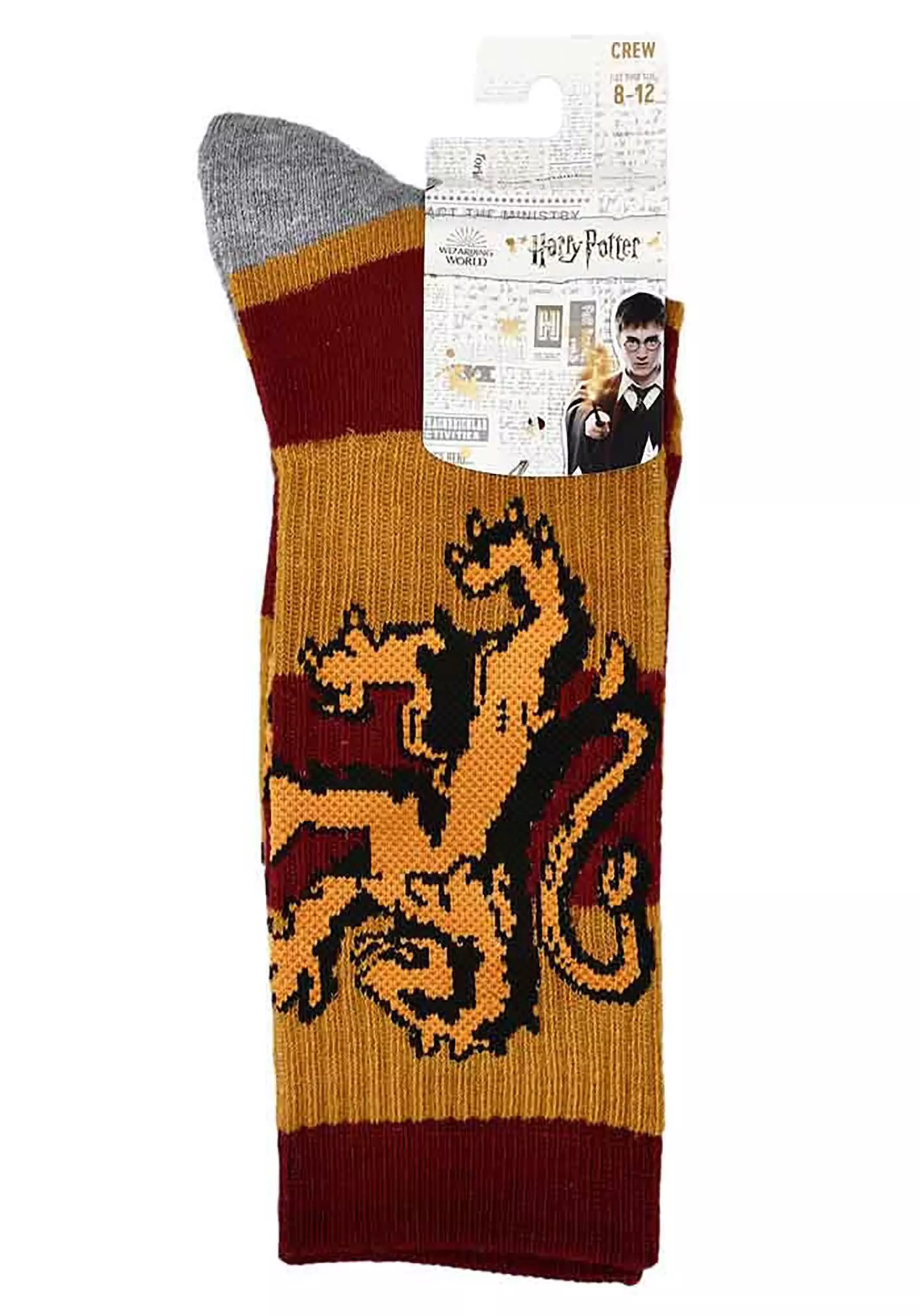 Bioworld Merchandising / Independent Sales Harry Potter Rugby Stripe Gryffindor Crew Socks 5 Bioworld Merchandising / Independent Sales Harry Potter Rugby Stripe Gryffindor Crew Socks - Image 3