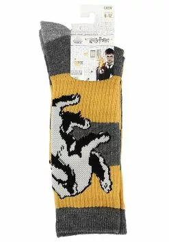 Bioworld Merchandising / Independent Sales Hufflepuff Harry Potter Rugby Stripe Crew Socks -Disguise Store harry potter hufflepuff rugby stripe crew socks alt 2