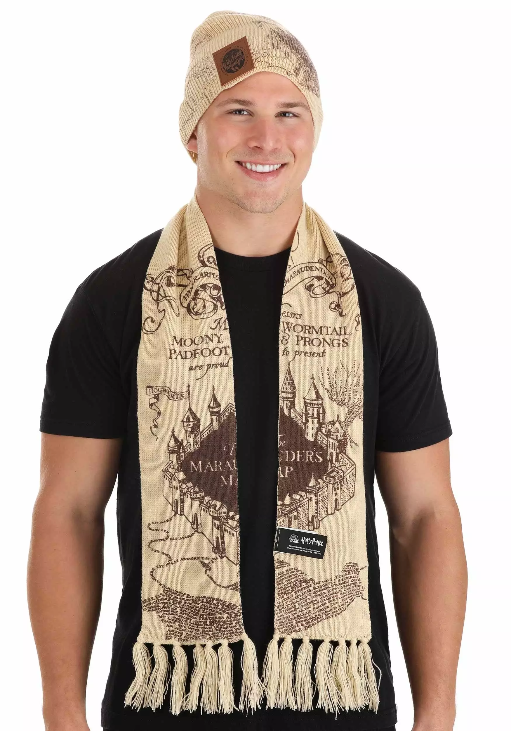 Elope Harry Potter Marauders Map Knit Hat & Scarf Set 4 Elope Harry Potter Marauders Map Knit Hat & Scarf Set - Image 2
