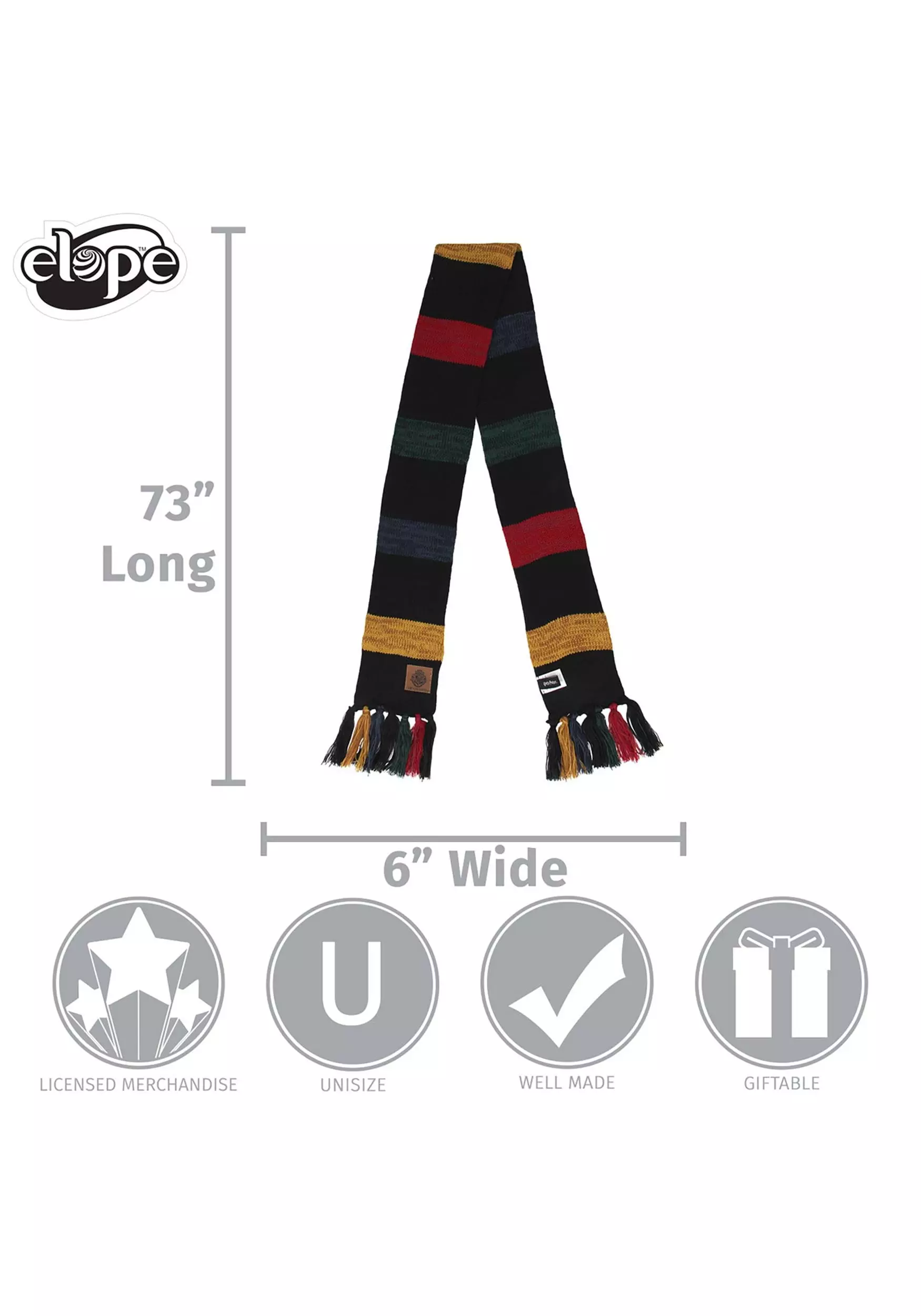 Elope Hogwarts Heathered Adult Knit Scarf 6 Elope Hogwarts Heathered Adult Knit Scarf - Image 4