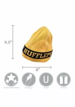 Elope Hufflepuff Reversible Warm Knit Beanie -Disguise Store hufflepuff reversible knit beanie alt 2